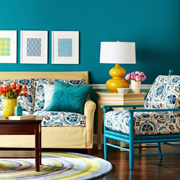 Blue And Green Living Room Ideas Bright Cheery Rooms Inspired Blue Room Yellow Turquoise Decoration Ideas Small Living