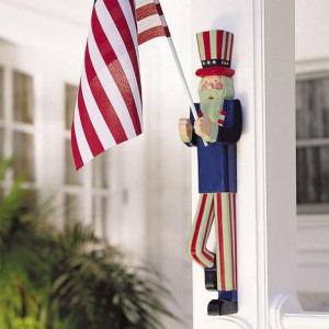 Uncle Sam flag holder, July 4th decor, patriotic, Americana