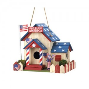 july 4th birdhouse, patriotic birdhouse