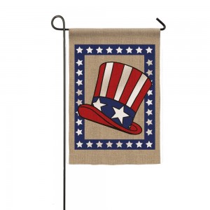 Patriotic burlap garden flag, July 4th garden flag