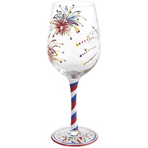 july 4th wine glass, patriotic wine goblet