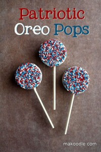 july 4th dessert, oreo pops, patriotic dessert, patriotic oreos