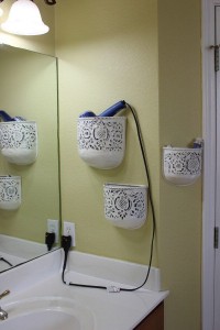 using wall planters for storage organization it the bathroom
