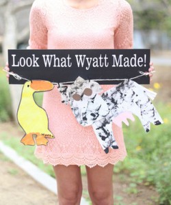 Look what ____ made! personalized wooden sign