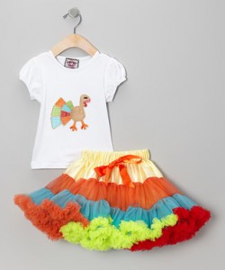 infant, toddler, girls thanksgiving outfit top and tutu