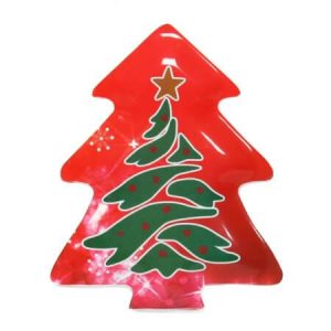 red christmas tree platter